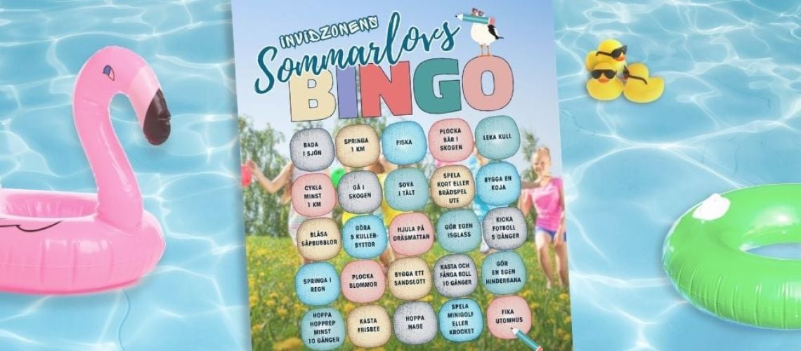 Sportzonens sommarlovsrutmaning med bingobricka.
